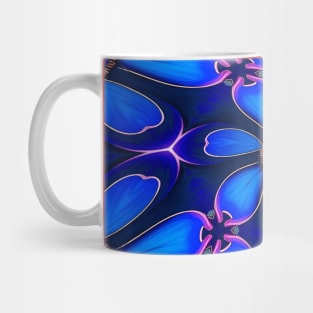 Deep Blue Flower Pattern Mug